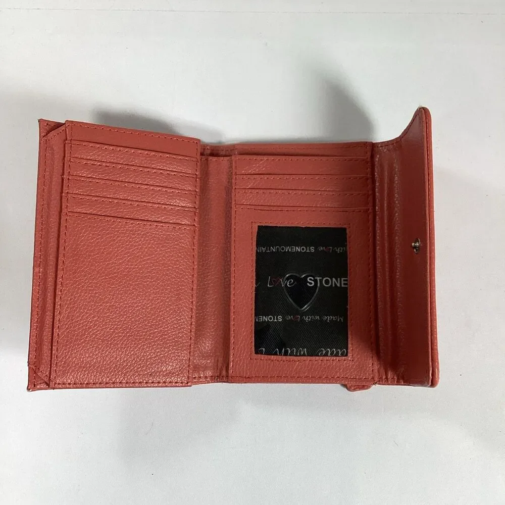 Stone Mountain Pebble Leather Coral Wallet